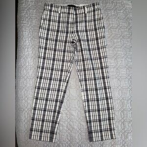 NWT Ann Taylor Eva in Black and White Plaid The Ankle SZ 2